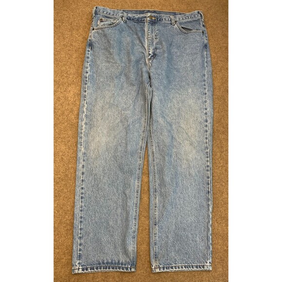 Carhartt Jeans Mens 42x32 Straight Fit Heavyweight Tapered B18 Workwear Denim - Picture 1 of 8